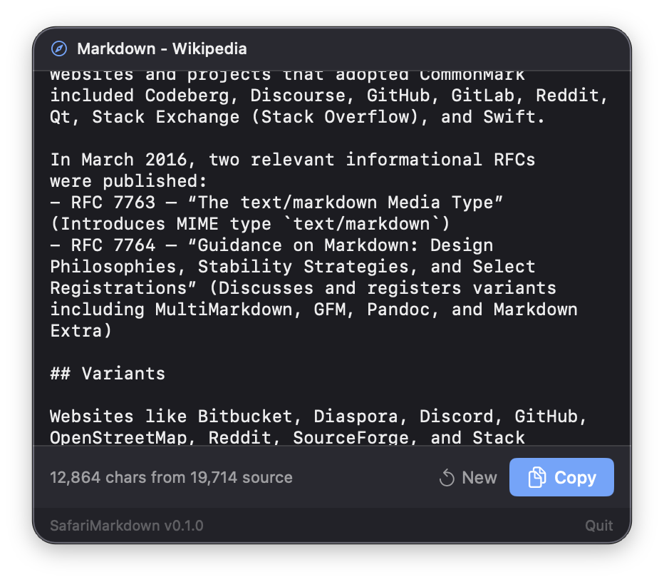SafariMarkdown converted Markdown screenshot